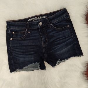 American Eagle Dark Wash Shortie Shorts